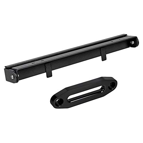 Astra Depot Anodized Black 6'' Universal High-Grade Aluminum Hawse Fairlead 3500lbs to 5500lbs and Flip-Up Hawse Fairlead Mounted License Plate Holder Mounting Screw Kit