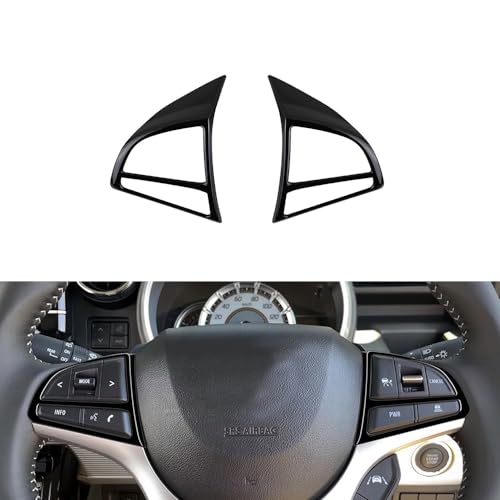 TARCELL スペーシア MK53S アクセサリー スペーシア カスタム MK53S アクセサリー ステアリングガーニッシュ ステアリングカバー ハンドルガーニッシュ インテリアパネル ABS製 車種専用設計 スペーシア MK53S カスタムパーツ「2P