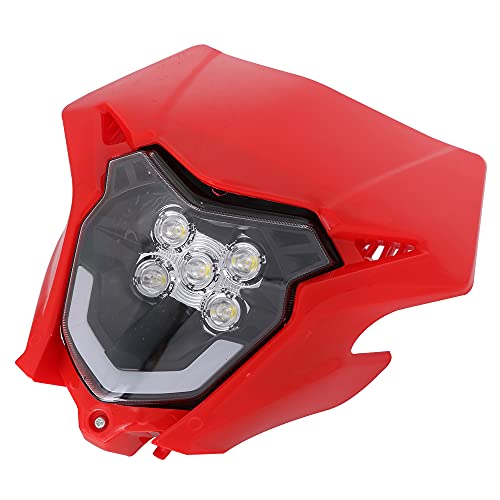 JFG RACING Phare de moto LED Street Fighter pour Honda CRF150L 2016-2019 2017 2018 12 V 35 W Motocross Enduro Supermoto Rouge Cover
