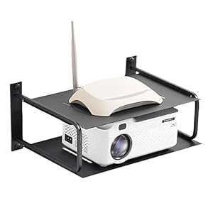 Projector Shelf for Wall, WiFi Router Shelf with Cable Hole Shelf forfor Router, Modem, Cable Boxes, DVD Player, Media Boxes, Smart Speaker (2 Layers, 11.81″ x 8.27″)