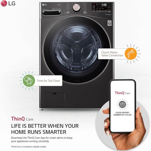 Image of LG WM4000HBA 4.5 Cu. Ft. Smart Front-Load Washer, High-Efficiency Laundry Machine with Wi-Fi Connectivity, Black Steel