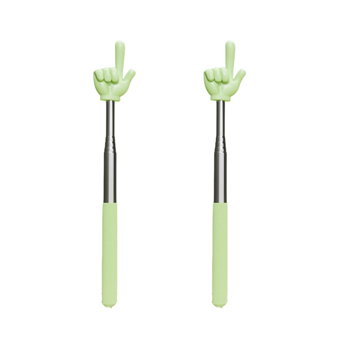 2-Pack Macaron Telescopic Teaching Pointer, Extendable Finger Pointer Stick Retractable Hand Pointer Stick for Classroom, School Teaching, Conference Presentation, Object Instruction (Green)
