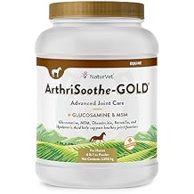 NaturVet ArthriSoothe Gold Advanced Joint Horse Supplement Powder For Healthy Joint Function in Horses Includes Glucosamine, MSM, Chondroitin, Hyaluronic Acid 120 Day Supply
