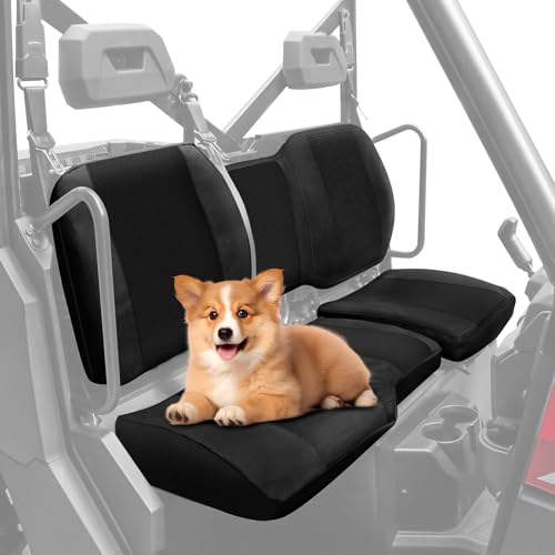 StarknightMT Full Back Seat Covers Compatible with Polaris Ranger 1000 / XP 1000 (2018-2027) Heavy-Duty Scratch-Resistant UTV Bench Seat Protectors Black