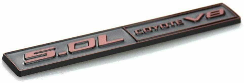 Image of 2Pc 5.0L Coyote V8 Emblems 3D Adhesive Badge V8 Engine Trim Fender Hook Trunk Decals Stickers Compatible for car (Red Black)