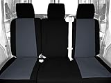 Rear 60/40 Split Bench Seats, CalTrend DuraPlus Seat Covers for 2015-2021 Chevrolet Colorado|GMC Canyon Charcoal Insert with Black Trim