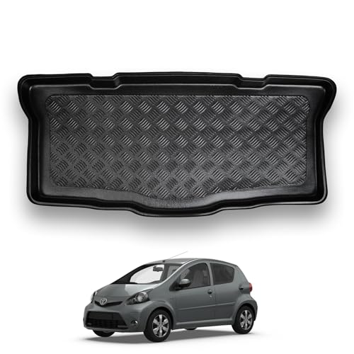 TOYOTA AYGO (2005-2014) Fully Tailored Car Floor Mats wHITE TRIM EDGE+1 X Clips | UK