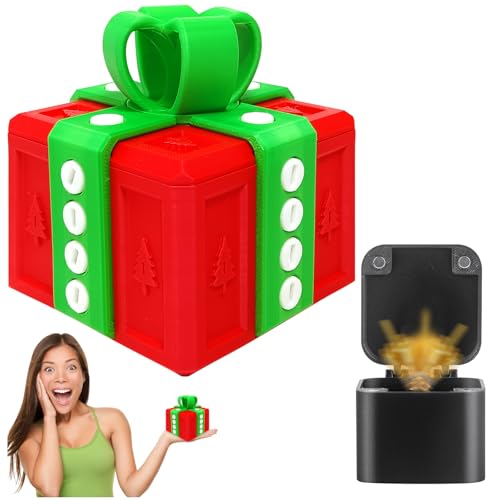 KutaKuta Caja Sorpresa - 3D Impresa Cajas Regalo con Llave Oculta, Caja para Regalo Realmente Molesta para Adultos Niños, Cajas Sorpresa Regalos para Navidad, Cumpleaños Fiestas (Rojo + Verde)