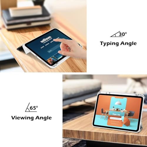 Image of MOCA Case for iPad A16 11th Gen 11 Inch 2025 & iPad 10th Gen 10.9 Inch 2022, Clear Back Cover, TPU Shockproof Frame, Auto Wake Sleep, Slim Transparent Protective Tablet Case (Cloudy Marble)