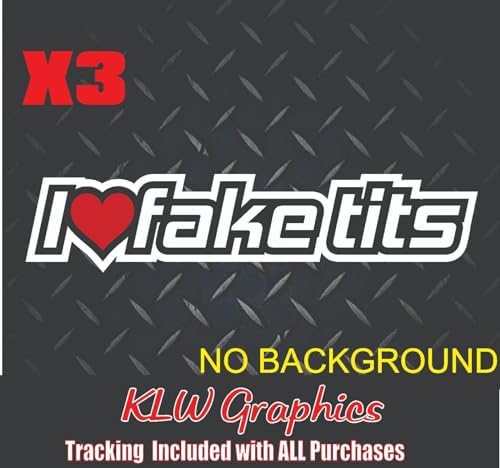 I Love Fake Black Red White Full Color Decal Sticker Turbo Diesel Truck Boobies JDM Import Static Boobs Funny image 2