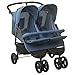 Susany Geschwisterwagen Zwillingswagen Kinderwagen Doppelkinderwagen Zwillingsbuggy Baby Kleinkinder Zusammenklappbar Marineblau Stahl