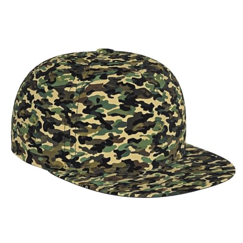 Fashion Baseball Cap Dad Hat for Girls and Boys, Cool Green Camo Army Camouflage Art Adjustable Snap Breathable Golf Cap Outwear