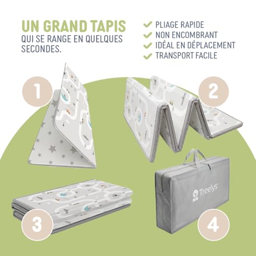 Tapis de sol bebe XPE pliable et réversible 150x200 cm grand format