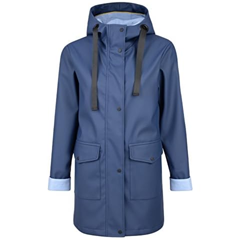 Women's Premium Water Resistant Rubber Raincoat (SJ2105) (10, Navy) Cover