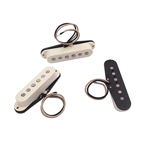 Ogdni Alnico 5 Strat Pickup Single Coil Pickups Guitar Neck/Middle/Bridge Pickup Cream For Strat Squier Electric Guitar (White) #TOP16