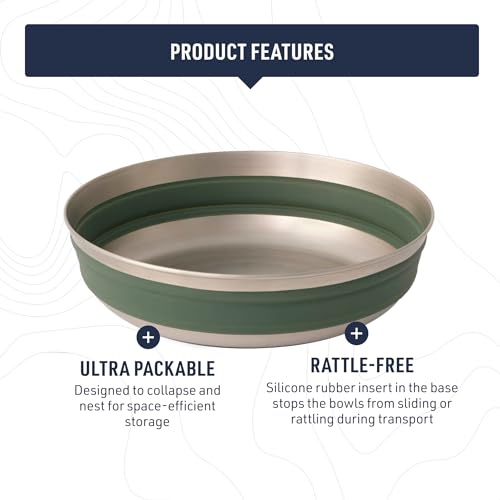 Sea to Summit Detour Stainless Steel Collapsible Bowl Large - Falt-Schüssel green
