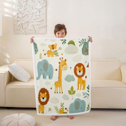 Feelyou Couverture polaire animaux jungle 50" x 60"