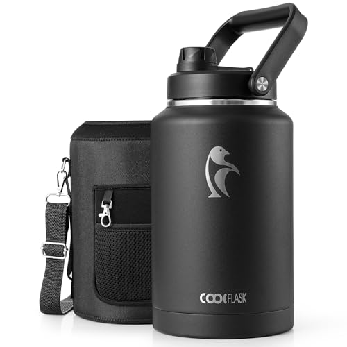 Image of Coolflask Titan Gallon Water Bottle Insulated with Large Handle Spout Lid