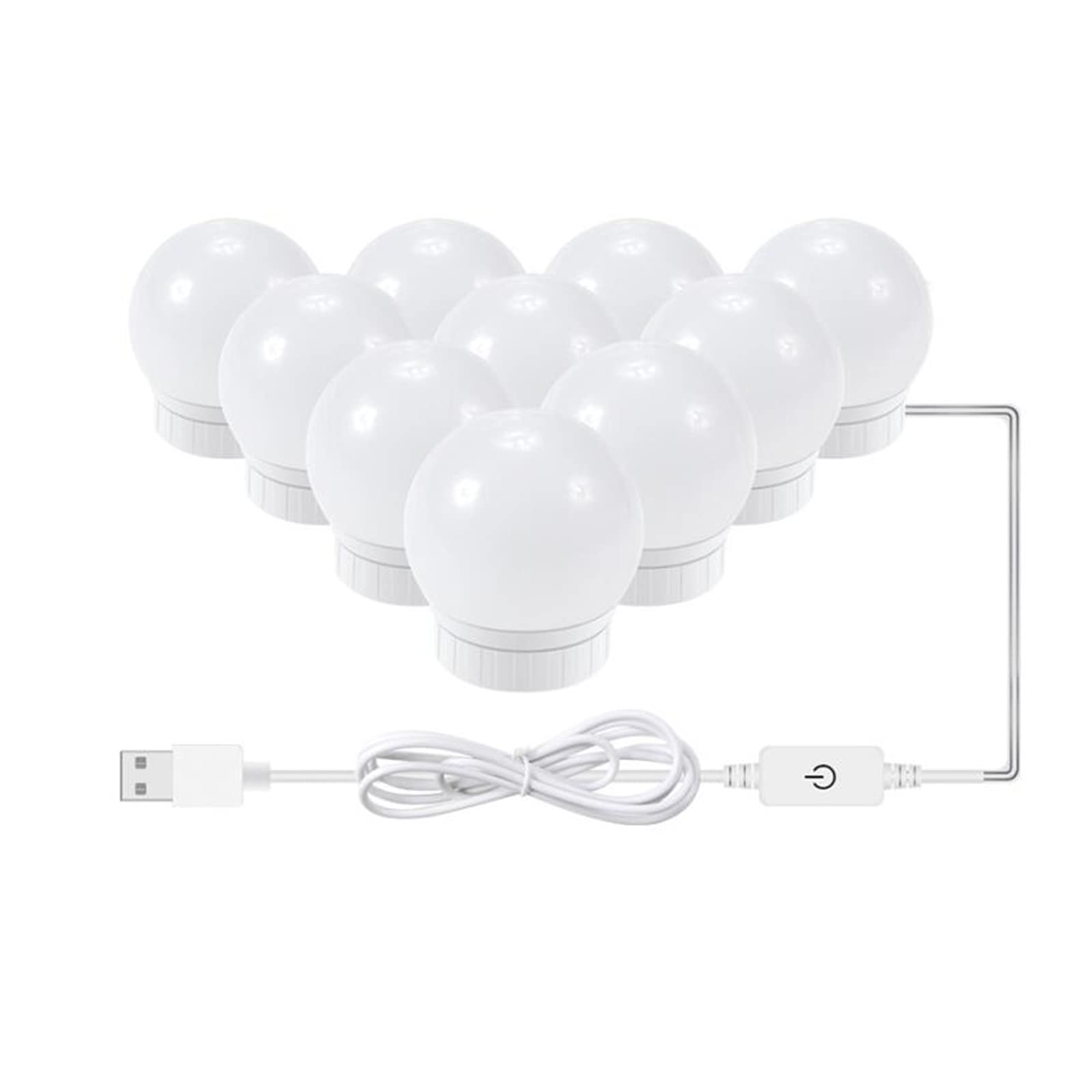 Miroir Den Lampes Miroir de Maquillage Lumière Led Vanité Lumières Gradation Vanité Coiffeuse Lampe Ampoule Usb Maquillage Miroir Applique Murale Avec 10 Ampoules Dimmable Applique Murale