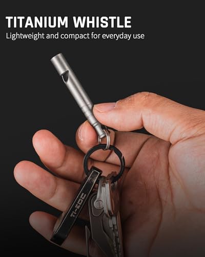 Tisur Titanium Emergency Whistle,120Db Safety Whistle With Lanyard,Outdoor Survival Small Whistle For Life Saving,Hiking,Pets Training,Coach Sports thumb #4