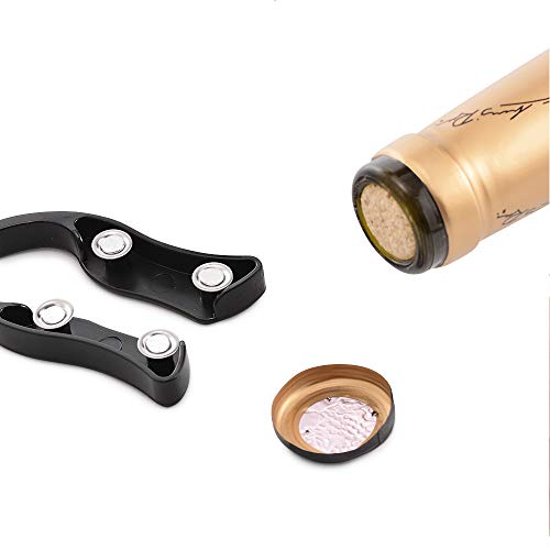4 Pack Wine Foil Cutter Tool, Wine Bottle Opener Accessory, Gift for Wine Lovers by OHMAXHO, Black