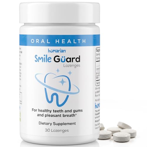 Humarian Smile Guard Oral Health Lozenges - Groundbreaking Formula with IgY Protein Vitamin D and Xylitol for Reduced Plaque Buildup Tooth Discomfort Bad Breath Sore Gums - 30ct - Orange Flavor