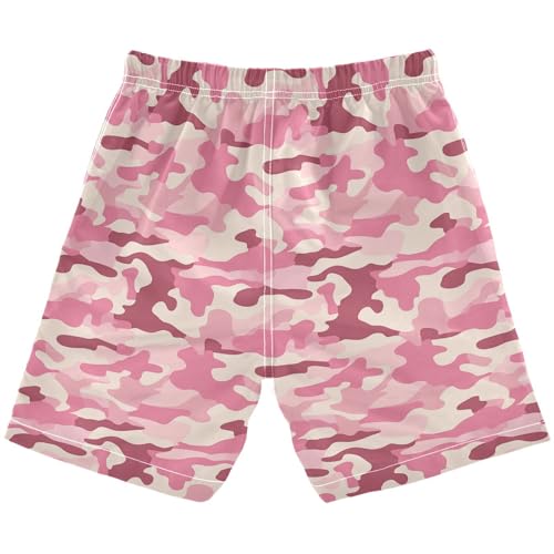 JUNZAN Blush Pink Camo Boys Swim Trunks Toddler Swimming Trunks for Boy Beach Swim Shorts2
