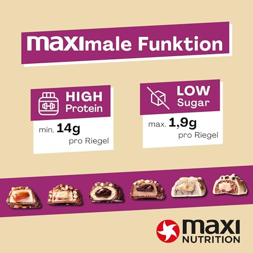 MaxiNutrition Creamy Core Bar MIX BOX, 6 Sorten (12 Riegel x 45 g), Jede Sorte enthält mindestens 14 g Eiweiß pro Riegel, Low Sugar, ohne Zuckerzusatz, ohne künstliche Aromen