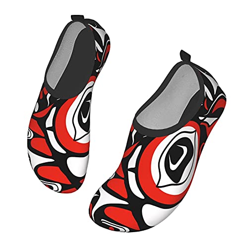 Red Native North American Mens Water Shoes Women Aqua Socks Quick-Dry Beach Surf Swim Shoe Barefoot Boat Yoga Sneakers 9-10 Women/8.5-9.5 Men