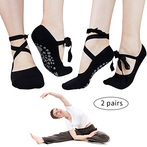 Womens Yoga Socks, Ristake Non Slip Grip Socks for Yoga Pilates Barre Ballet