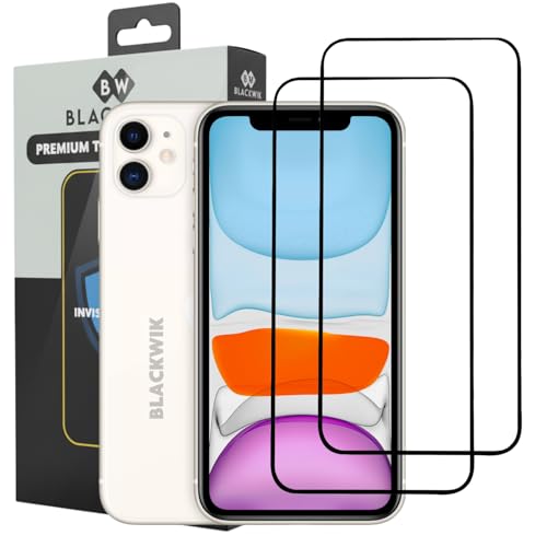 Image of Blackwik Tempered Glass Screen Protector for iPhone 11 / iPhone XR with Edge-To-Edge Protector Coverage | Easy Installation Kit (Black) (Pack Of 2)