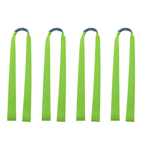 ZRM&E 4pcs Green Slingshot Wide Flat Rubber Band 1.0mm Thickness Heavy Flat Rubber Band for Slingshot/Hunting Catapult Elastic Bungee