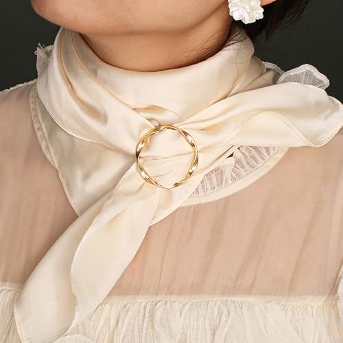 Image of Scarf Ring Clip for Women 4PCS T-Shirt Clips Metal Round T-Shirt Tie Ring Rhinestone Pearl Tshirt Clips Buckle Clothing Ring Wrap Holder