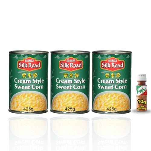 Silk Road Sweet Corn in Tin, Thai Style Creamed- 425g (Pack of 3)