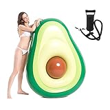 Flotador de piscina inflable de aguacate grande: el tamaño de estos flotadores gigantes es de 51 * 65 pulgadas (completamente inflado). Puede soportar pesos de más de 440 libras.