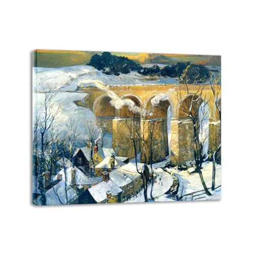 Tableau sur toile paysage de neige Hayley Lever pour cadre salon