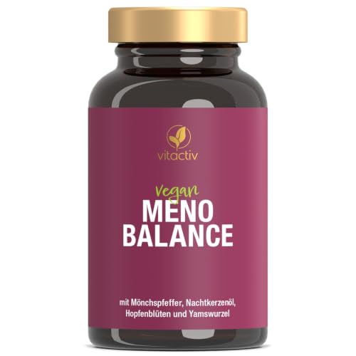 VITACTIV MenoBalance - Povrće za menopauzu - Ulje noćurka, korijen jama, hmelj, Chasteberry Plus B vitamini - Protiv simptoma - Bez hormona i za vegane - 60 kapsula za menopauzu