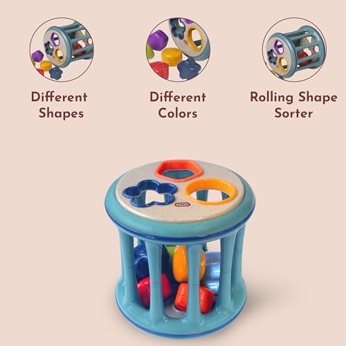 Image of Tolo Rolling Shape Sorter Interactive Toy for Baby 12M+ | 6 Colorful Shape | sorting toys, color & pattern recognition, rattle sound, baby toys, fine motor, STEM, early development, gift for infants