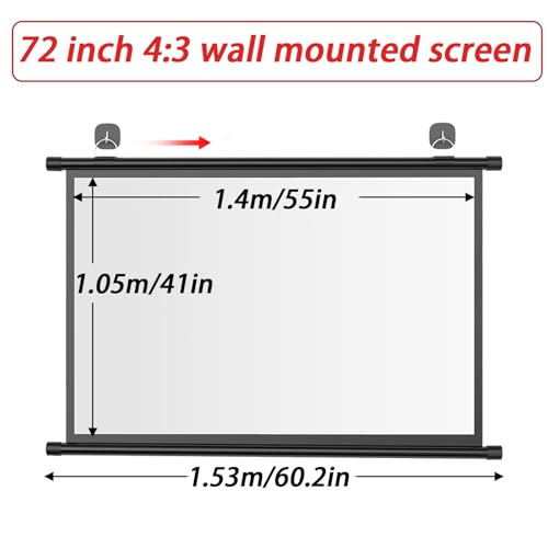 Pantalla manual portátil para proyector 4:3 72" miniatura 7