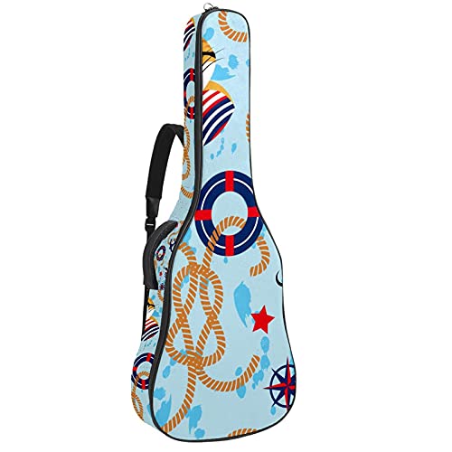 Housse de guitare rembourrée antichoc 106 cm sac à dos étanche chat pirate