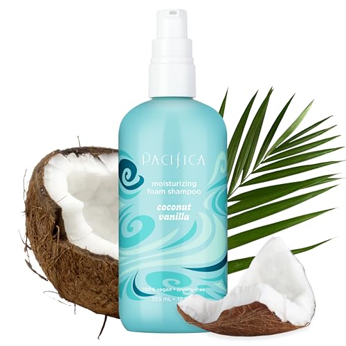 Pacifica Coconut Vanilla Moisturizing Foam Shampoo – Hydrating Foaming Shampoo for Dry, Dull or Damaged Hair, Lightweight Lather, Sulfate-Free Clean Beauty Vegan & Cruelty-Free Dermatologist Tested