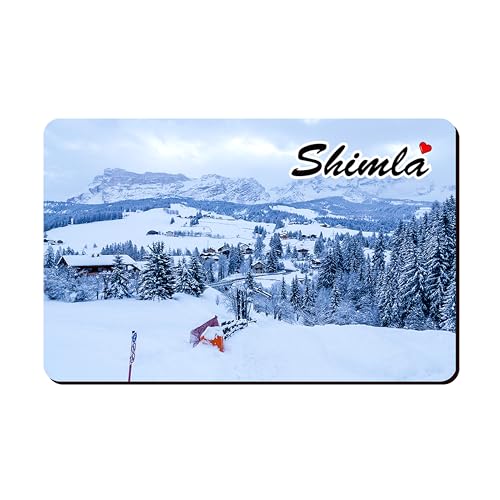Image of Elegant Fridge Magnet with Themes |Rectangular Size Refrigerator Magnet with Magnetic Rubber Back | Pack of 1, 8.6cm X 5.4cm (Shimla - Design 1)