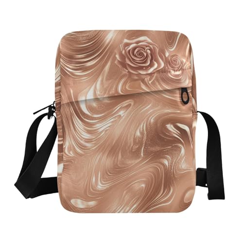 Rose Gold Texture messenger bag for women shoulder bags Cross Body Purse Adjustable Strap for Travel Shopping