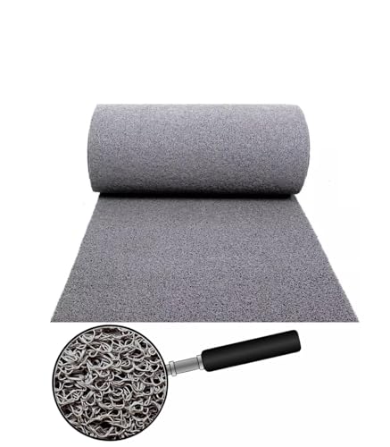 TAPPETO PROFESSIONALE PVC ricciolo (specifico esterni ed incavi) altezza rotolo cm 120 spessore 15mm 5,9Kg/Mquadro CE N1907/2006 sostanze non potenzialmente pericolose (GRIGIO, 120X60 Cm)