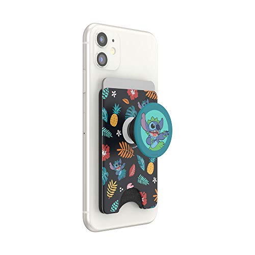 Popsockets: Phone Wallet With Expanding Grip, Phone Card Holder, Wireless Charging Compatible, Lilo & Stitch - Stitch Aloha Pattern #TOP5