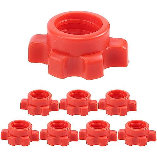 Kqcibz 8PCS Dumbbell Nut,Dumbbell Rod Nut, Collars for Barbells Bars Training Sports Accessories, red
