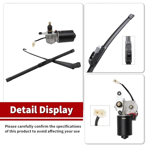 Image of Nakkaa 12V UTV Electric Windshield Wiper Motor Kit Compatible with Mule TERYX Ranger RZR RTV UXV General Pioneer Rhino Maverick X3