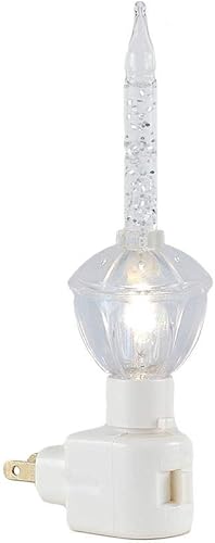 Novelty Lights Luz nocturna tradicional de burbujas, 1 luz nocturna transparente con purpurina plateada (salida de 120 V, 1 unidad)