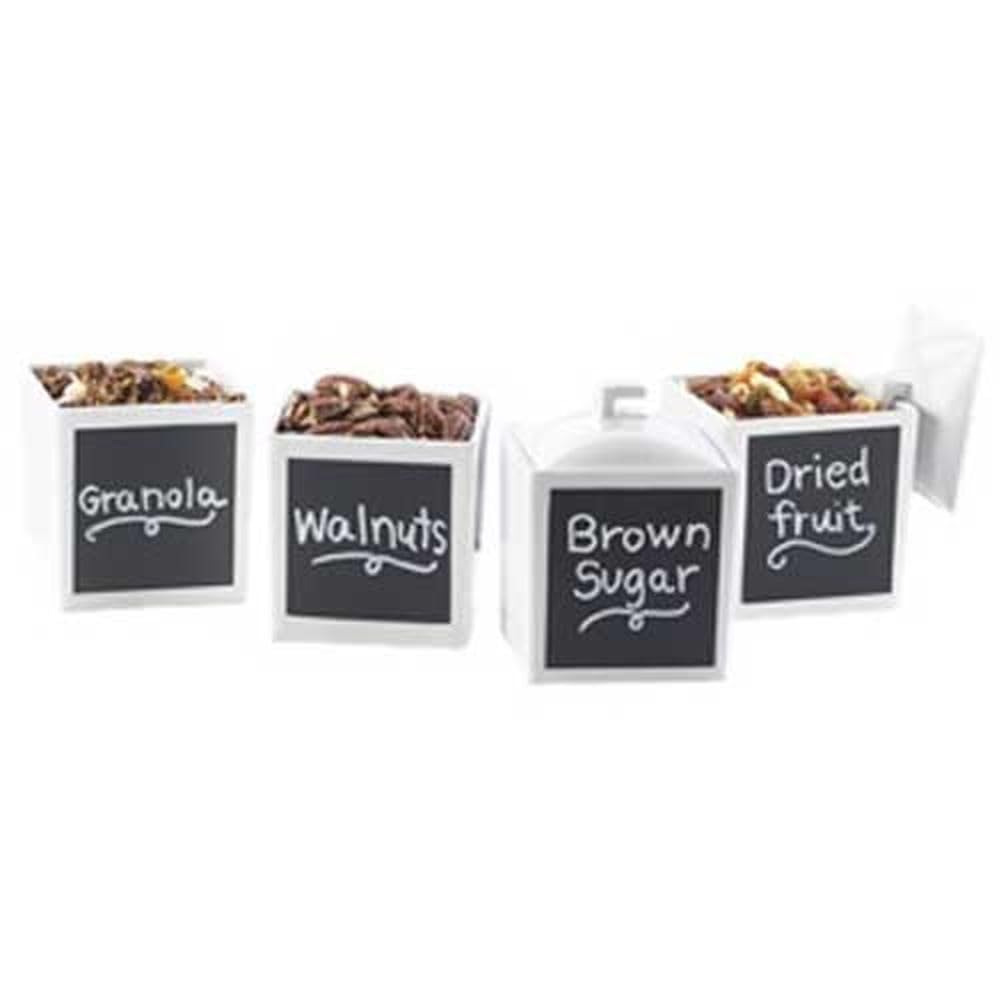 Cal-Mil 1432-15C Full Lid for Square Jar, 4" Height, 4" Width, 4" Length, Write-On