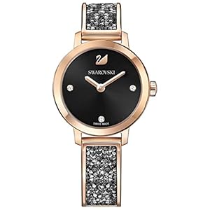 Image of Swarovski Cosmic Rock Watch 5376068 Black dial Rose Gold Tone